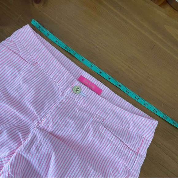 Lilly Pulitzer Kelly Pink Seersucker Stripe Shorts Womens 2 - Picture 5 of 10